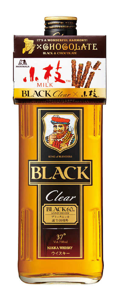 アサヒビールが販売する景品チョコレート付きのウイスキー「ブラックニッカ　クリア」