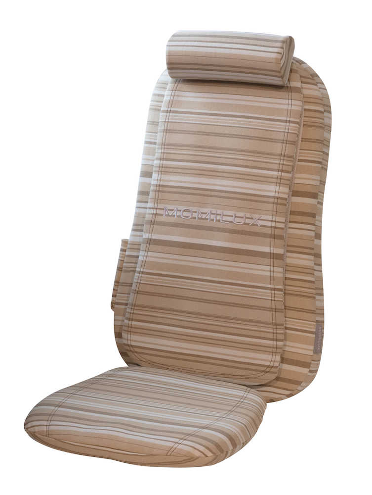 いすに置けるマッサージ器　ドウシシャが発売したシート型マッサージ器「もみラックス　軽量シートマッサージャー」