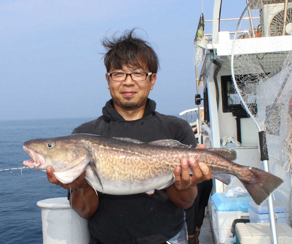 「昆布締めに…」と原田さんは5キロ級を釣り上げた