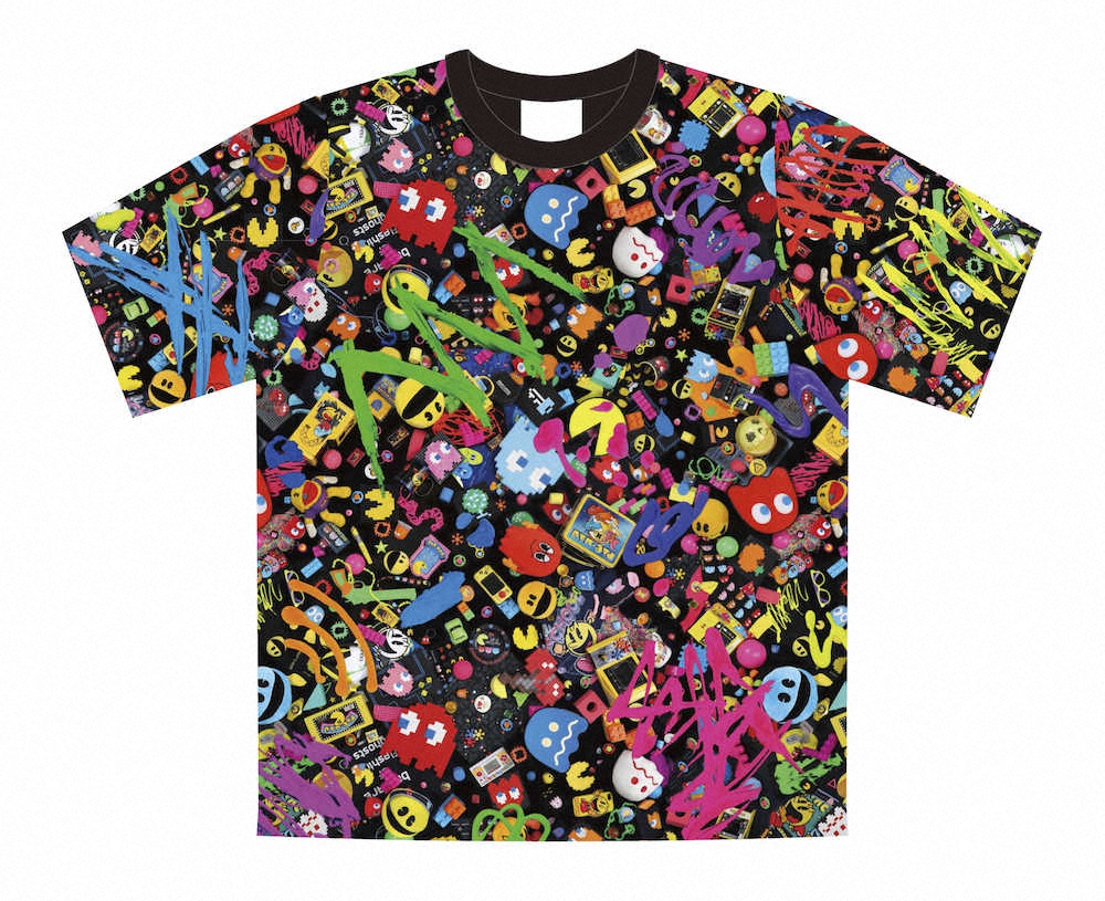 パックマン40周年Tシャツ　バンダイナムコエンターテインメントの「パックマン」生誕40周年を記念した「公式総柄Tシャツ」