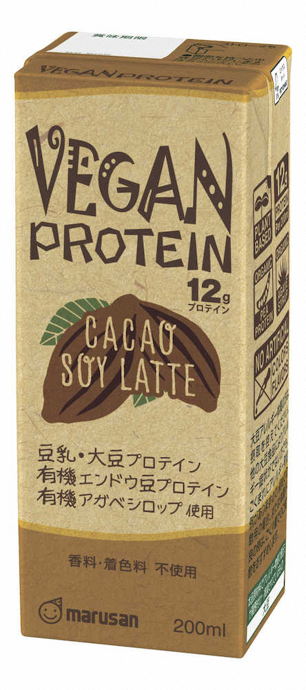 植物性プロテイン飲料　マルサンアイが発売した植物性プロテイン飲料「VEGAN　PROTEIN　～CACAO　SOY　LATTE～」