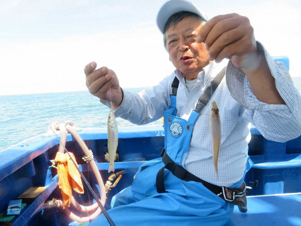 【画像・写真】上段の構えでシロギス34匹　“食う間”つくるには竿立て垂直にシナイと！