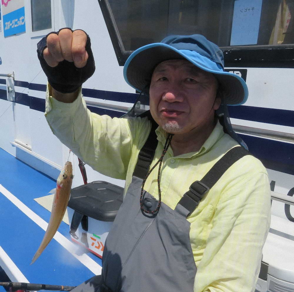 城川さんは30年ぶりのシロギス釣り　　　　　　　　　　　　　　　　　　　　　　　　　　　　　　　