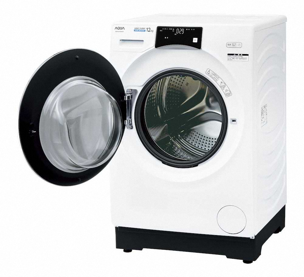 絡まらないドラム式洗濯機　アクアの「まっ直ぐドラム」（AQW―DX12M）