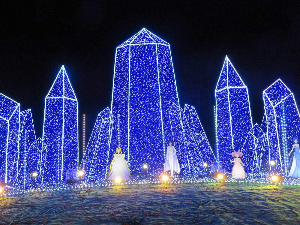 【画像・写真】【神奈川・相模原＆藤沢】10戦士勢ぞろい！セーラームーンの世界を光で再現　高さ4m“聖地”も