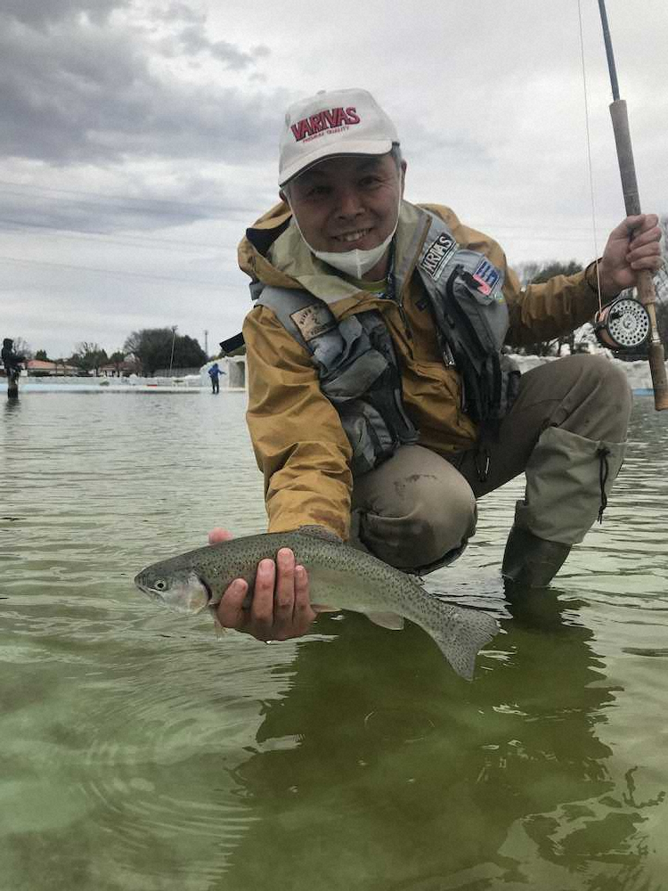 【画像・写真】レインボー&桜“W満開”　30～40センチ5匹　21日開花宣言