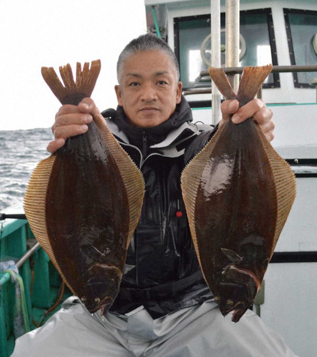 【画像・写真】連発！肉厚ヒラメで竿納め　オモリが根を歩くイメージで当たり出して一発で掛ける