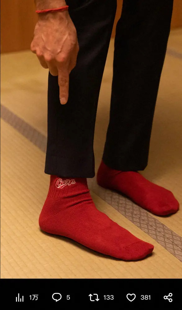 【画像・写真】英国・スナク首相が粋な計らい！岸田首相と対面時の靴下が…ネット「素敵」「カープファン嬉しいですね」