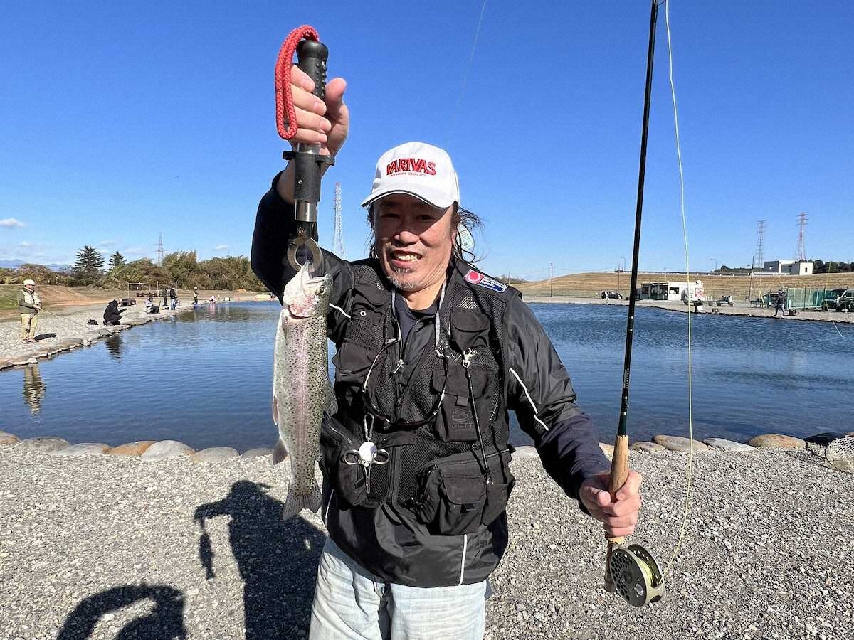 【画像・写真】良型ニジマス入れ掛かり　本命大型ヤシオには出合えず　鬼怒川フィッシングエリア