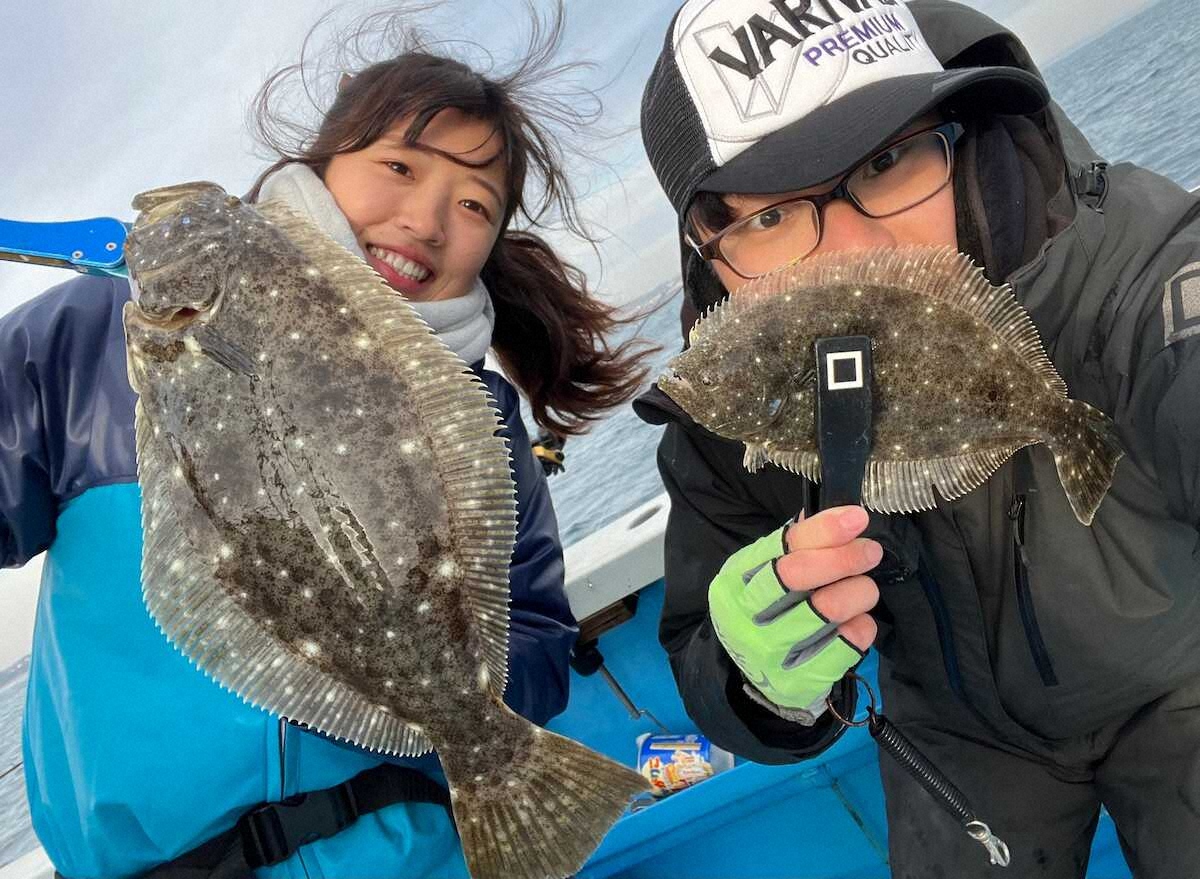 【画像・写真】ヒラメ勝負まさかの逆転負け　「官兵衛」伊藤下心いっぱい釣りデートの結果は…