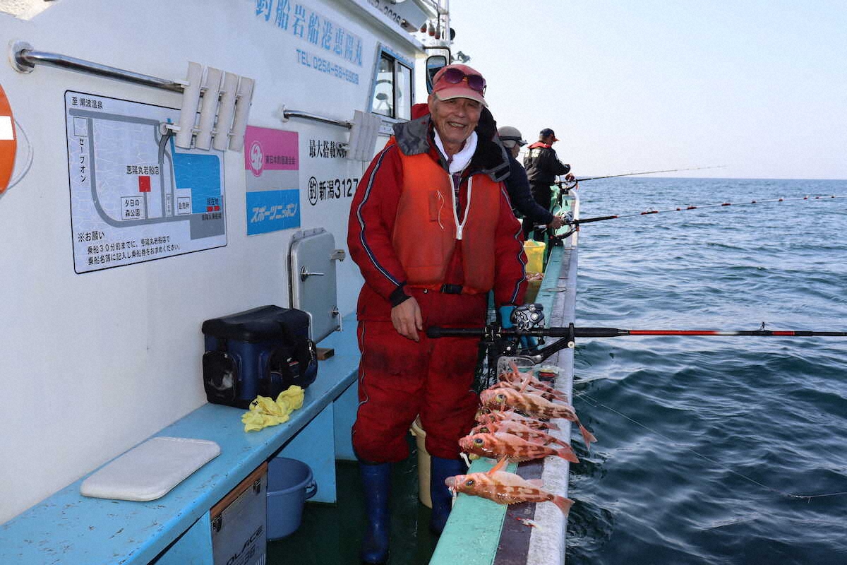 【画像・写真】置き竿で待て、沖メバル　ゲストも豪華、オニカサゴ、アラ　当たり年の予感　新潟・粟島沖、岩船・恵陽丸