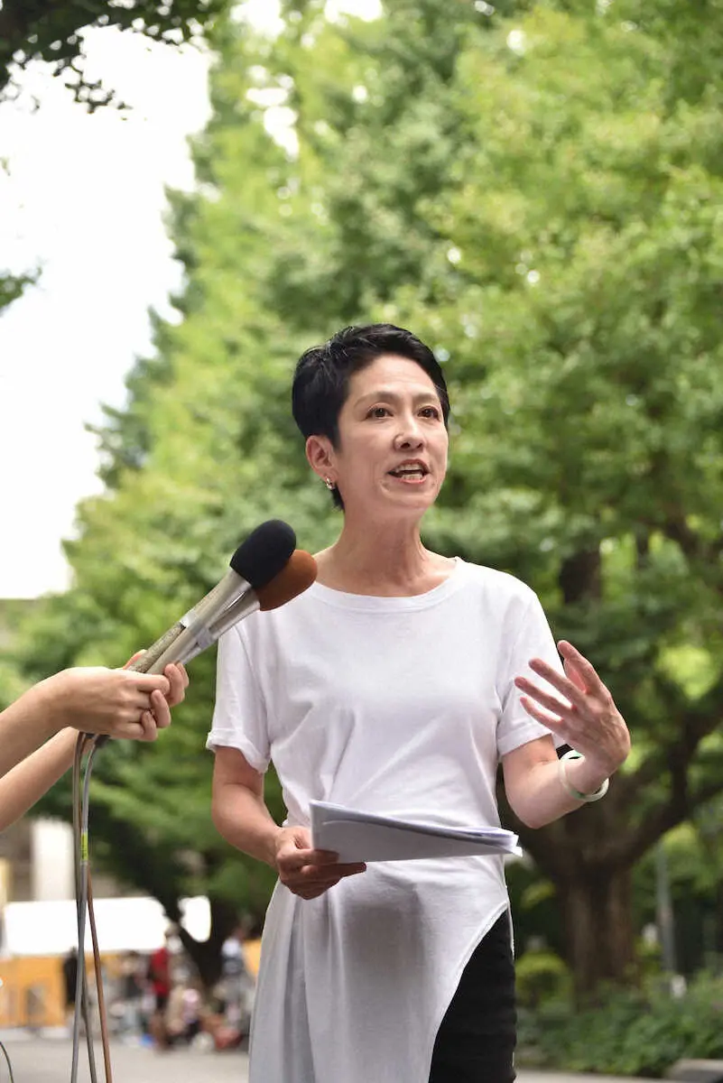 【画像・写真】蓮舫氏　都知事選に向け追加公約　神宮外苑再開発問う「都民投票」実施へ