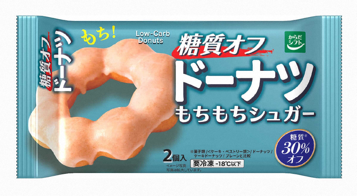 【画像・写真】冷凍の糖質オフドーナツ　三菱食品「糖質オフ ドーナツ もちもちシュガー」