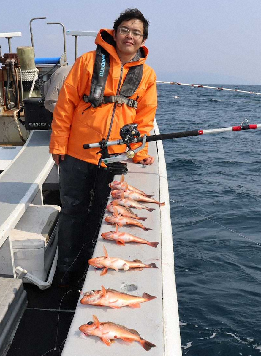 【画像・写真】「春告魚」沖メバル　ズラリ9点掛け　静かに待つだけ　目を見張る釣果