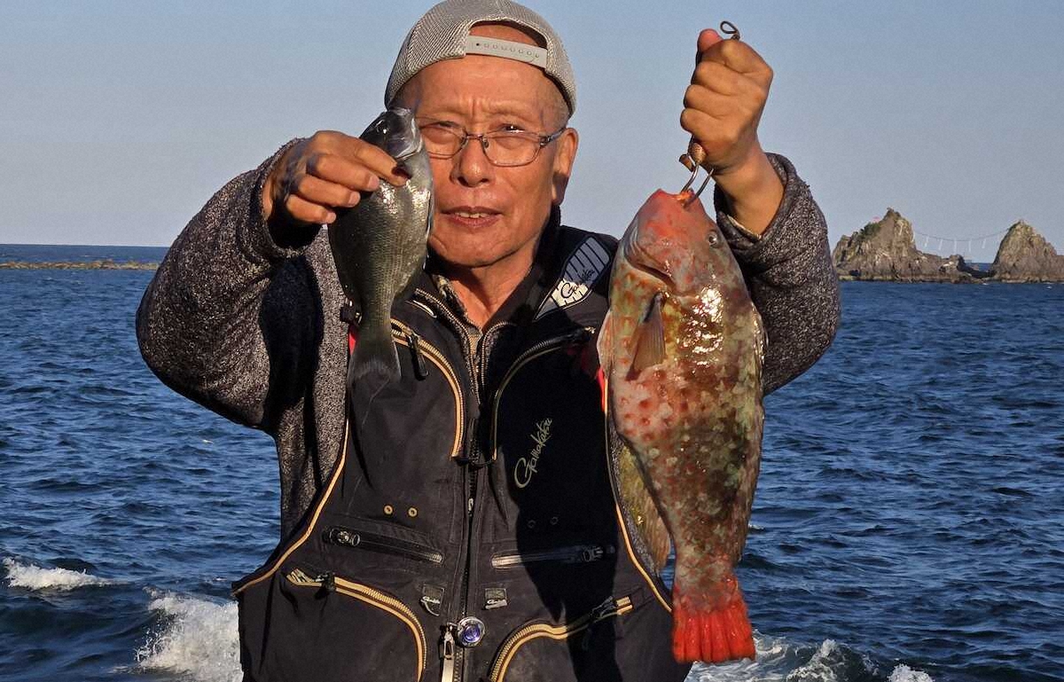 【画像・写真】菜っ葉潮でも深場攻めで43センチのブダイ　緑色の海でメジナは20センチ止まり