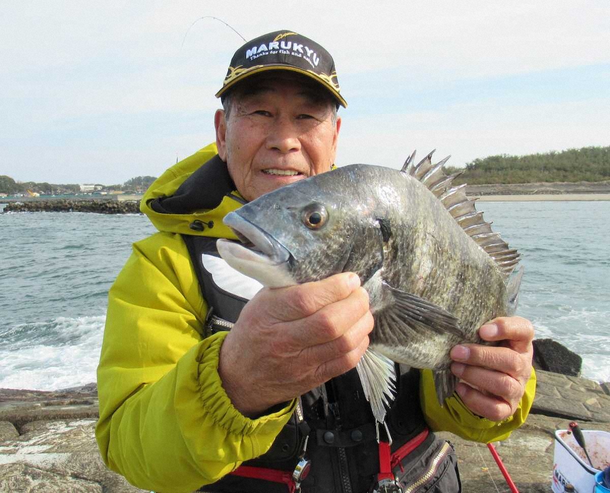 【画像・写真】いぶし銀46センチ春クロダイ　荒波苦戦も粘り勝ち