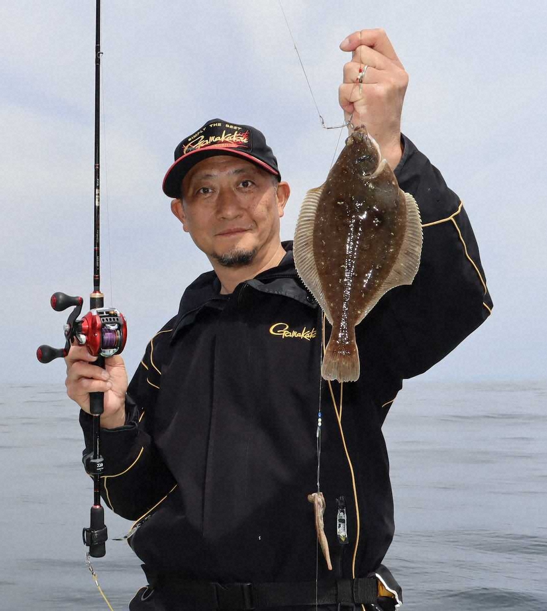 【画像・写真】うまく小突いてうまい良型マガレイ　当たりがあったらカレイに即合わせ