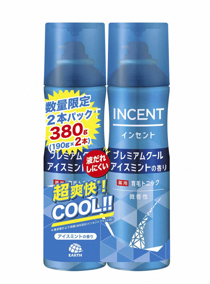 【画像・写真】インセント 薬用育毛トニック プレミアムクール アイスミントの香り 190gペアパック