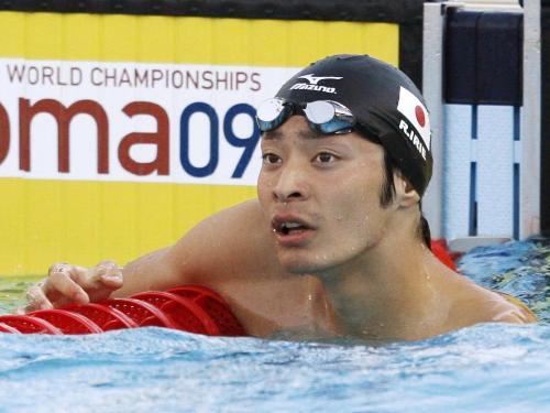 男子５０メートル背泳ぎ準決勝　２４秒７９で敗退した入江陵介