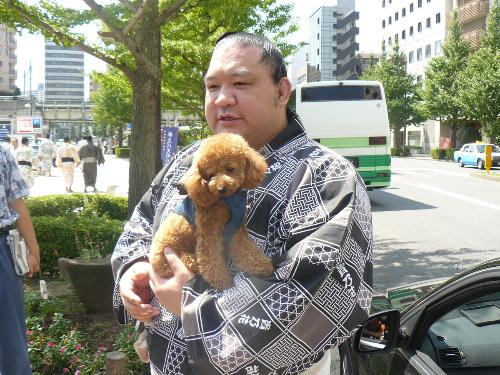 愛犬のトイプードル“シェビ”を初公開する魁皇