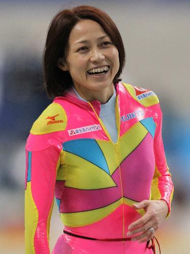 ＜バンクーバー五輪日本代表選考競技会＞１０００メートルで４位に終わるも笑顔の岡崎朋美