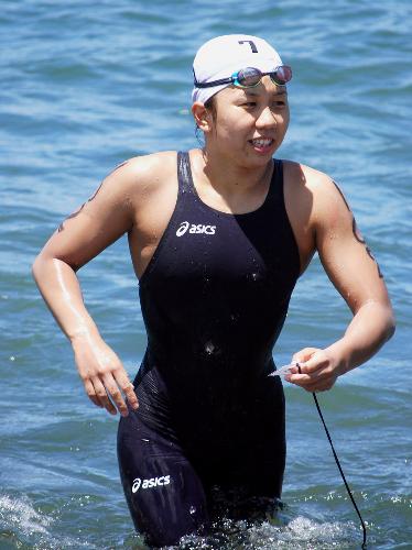オープンウオーターのジャパン・オープン女子１０キロで初優勝した貴田裕美