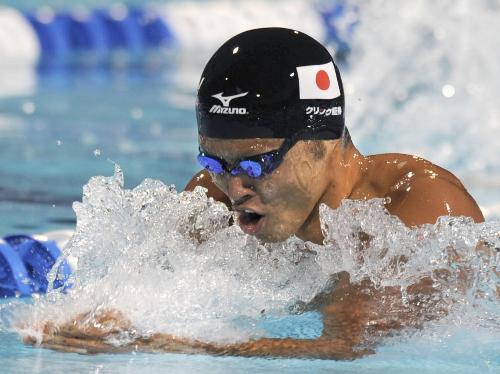 男子２００メートル平泳ぎ決勝　２分８秒３６で優勝した北島康介