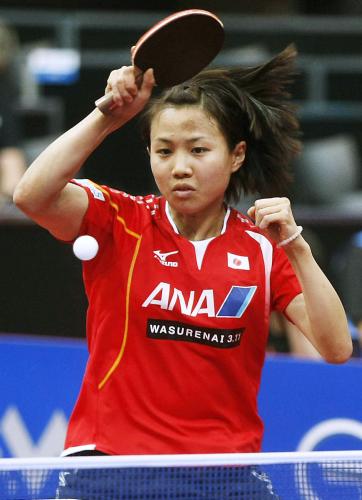 女子シングルス４回戦で中国選手に敗れた平野早矢香
