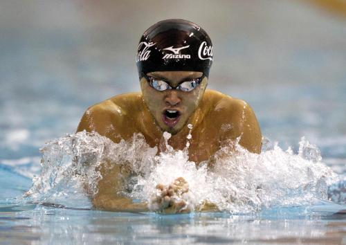 男子２００メートル平泳ぎで４位だった北島康介