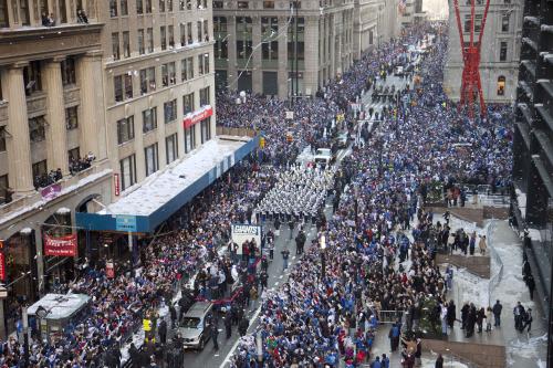 スーパーボールを制したジャイアンツの優勝パレード。１００万人のニューヨーク市民が祝福した