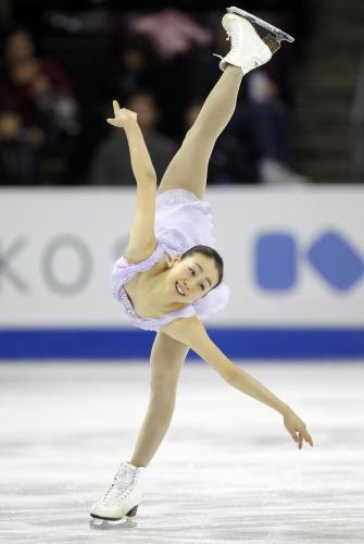 フィギュアスケート四大陸選手権で２位となった浅田真央のフリーの演技