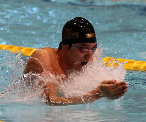 ＜水泳日本選手権　男子１００メートル平泳ぎ決勝＞２位の立石