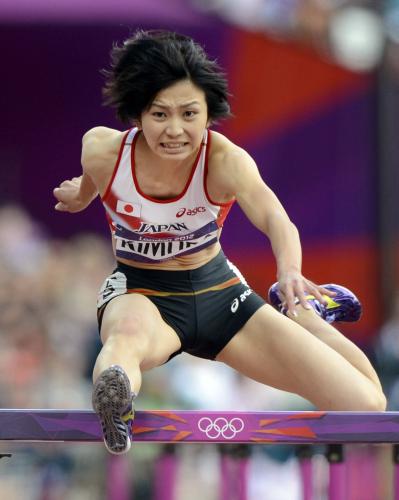 女子１００メートル障害予選に出場した木村文子