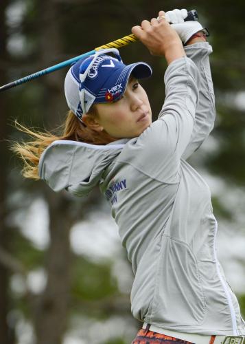 米女子ゴルフの台湾選手権を前に調整する上田桃子