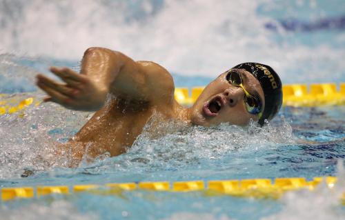 ＜競泳ワールドカップ東京２０１２＞男子４００メートル個人メドレーで短水路の日本記録を更新した瀬戸大也の自由形　