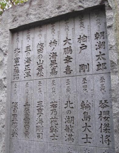 江東区の富岡八幡宮にある横綱力士碑