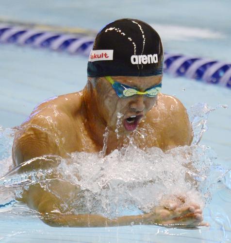 男子５０メートル平泳ぎ決勝、27秒96で４位に終わった北島康介