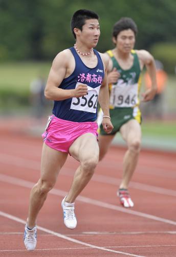 京都府対校選手権の男子１００メートル決勝　10秒31で優勝した桐生祥秀