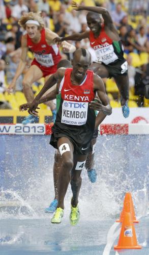 男子３０００メートル障害、８分６秒01で３連覇を果たしたエゼキエル・ケンボイ