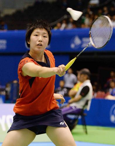 女子シングルス準決勝　昨年優勝の台湾選手を破り、決勝に進んだ山口茜