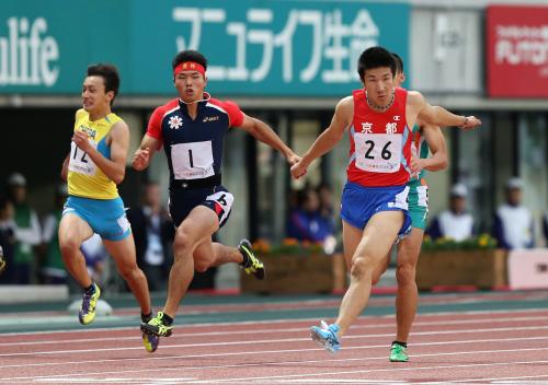 国体陸上少年男子Ａ１００メートルで優勝した桐生