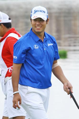 年内最後となる米男子ゴルフのヒーロー・ワールドチャレンジ最終日、ラウンド中に笑顔を見せる松山英樹