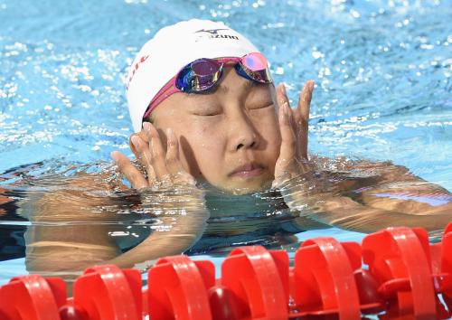 ＜女子１００メートル平泳ぎ決勝＞４位でレースを終えた渡部香生子