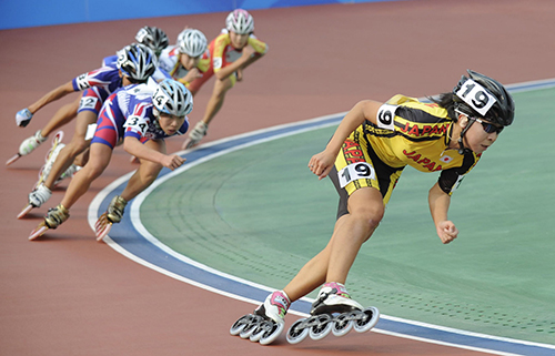 ２０１０年広州アジア大会で実施されたローラースポーツ女子１万メートル