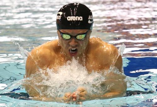 ＜コナミオープン水泳競技大会２日目＞男子１００Ｍ平泳ぎ予選、決勝進出を果たす北島