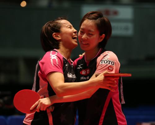 昨年、女子ダブルス全日本選手権２連覇の平野早矢香と石川佳純