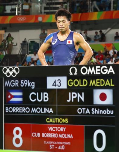 男子グレコローマン59キロ級決勝で敗れた太田忍