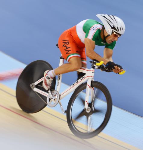 ２０１２年８月、ロンドン・パラリンピックの自転車レースに出場したバハマン・ゴルバルネジャド選手