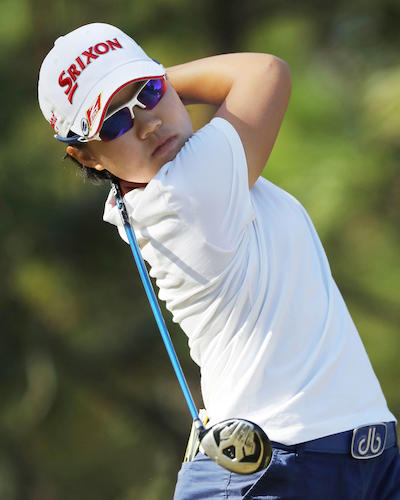 最終ラウンド、通算５アンダーで14位となり、米女子ゴルフツアー出場権を獲得した畑岡奈紗