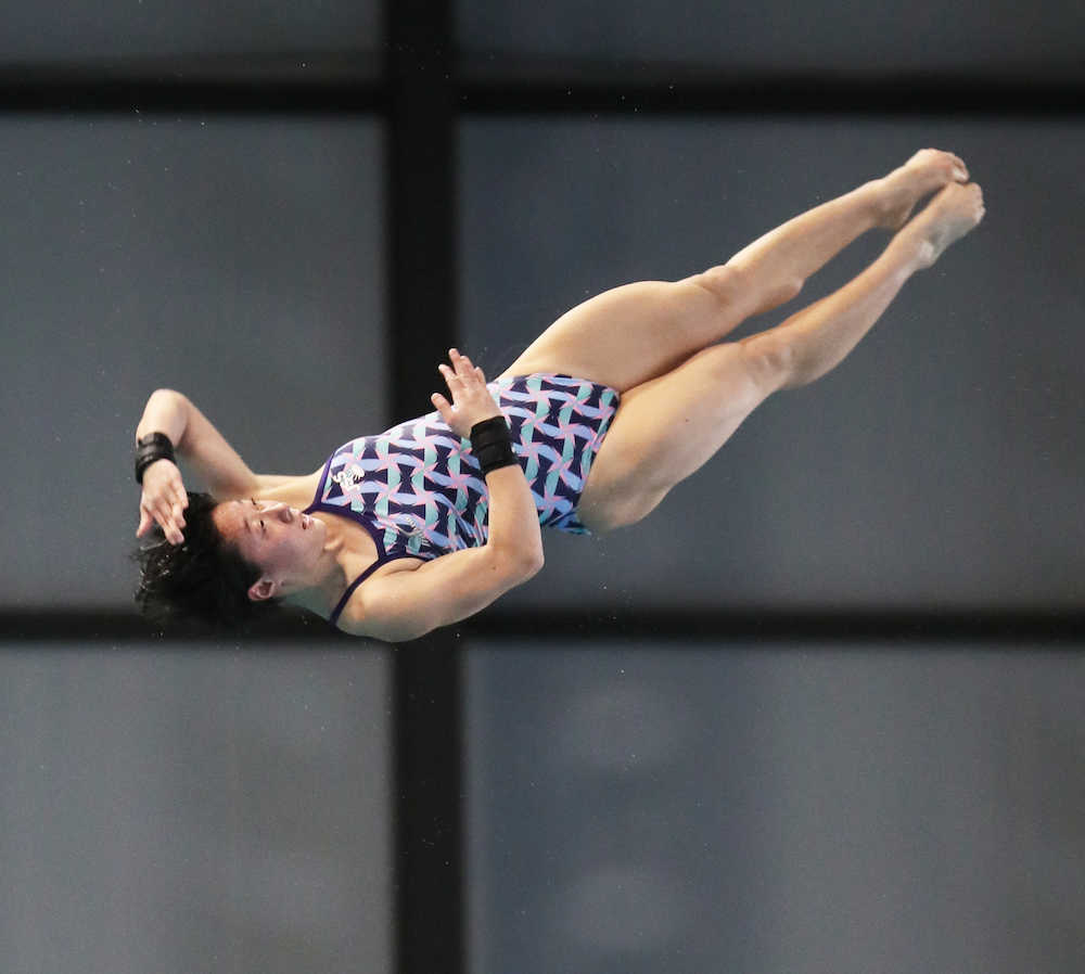 女子高飛び込み決勝で優勝した板橋美波